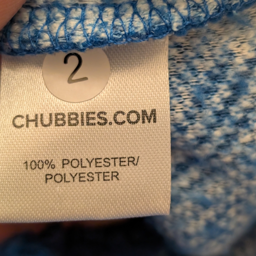 Chubbies Fleece The Mariner blue plaid Chubbsie Men’s Size L NWT one piece - Picture 6 of 7
